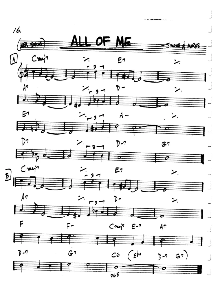 Partitura de All of Me