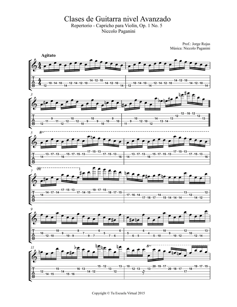 Partitura de Capricho No.5