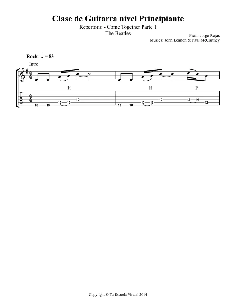 Partitura de Come Together