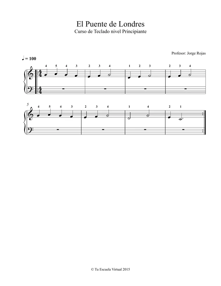 Partitura de EL Puente de Londres