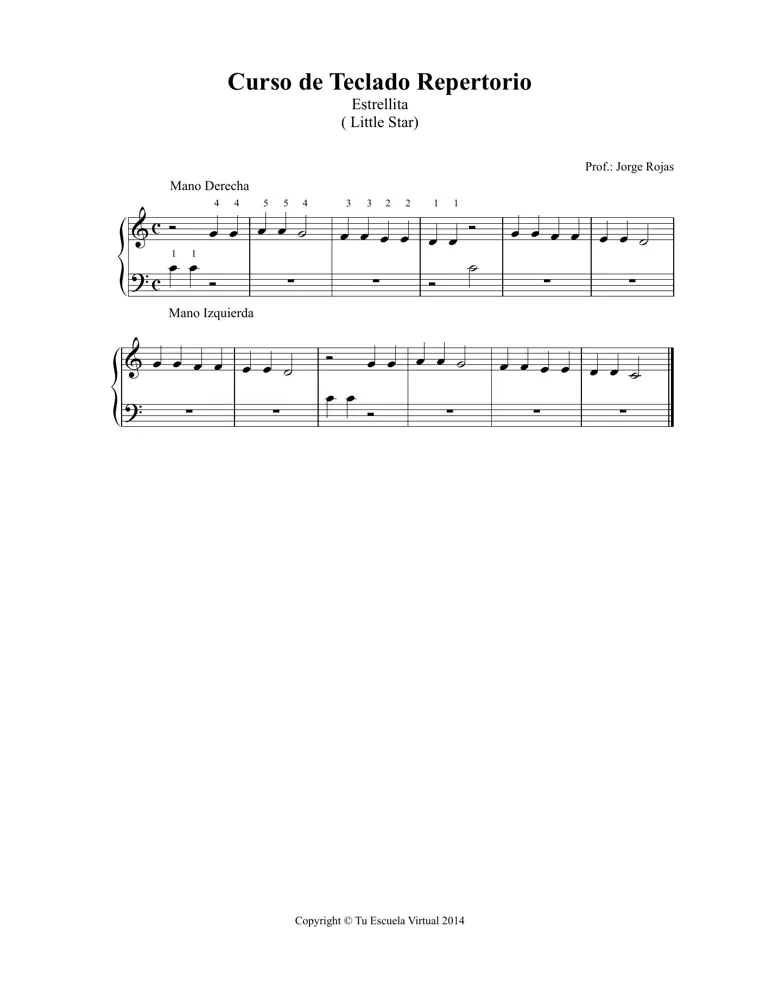 Partitura de Estrellita