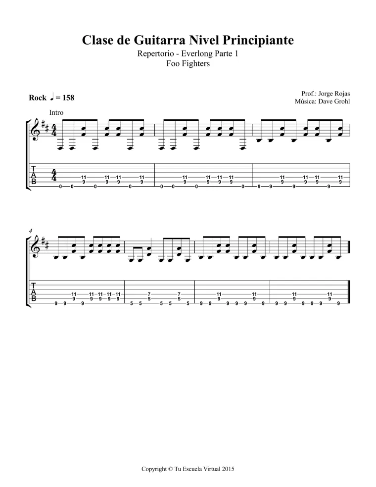 Partitura de Everlong